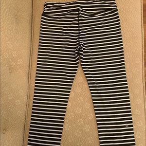 EUC Athleta Girl size 14 leggings, black & white stripe